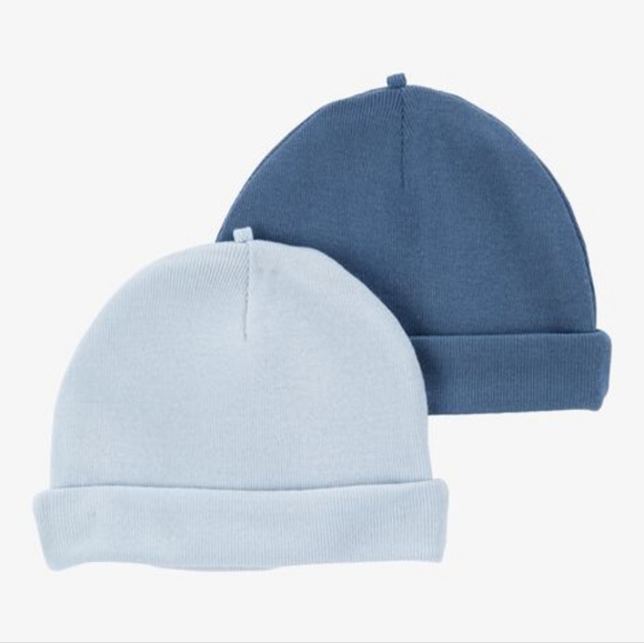 Carter's Baby 2-Pack Caps, Blue - Picture 1 of 5